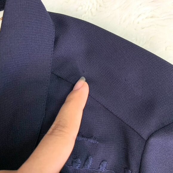 Soft Surroundings Women's Navy Blue Sheer Button Down Blouse Size Petit Medium - Picture 14 of 16